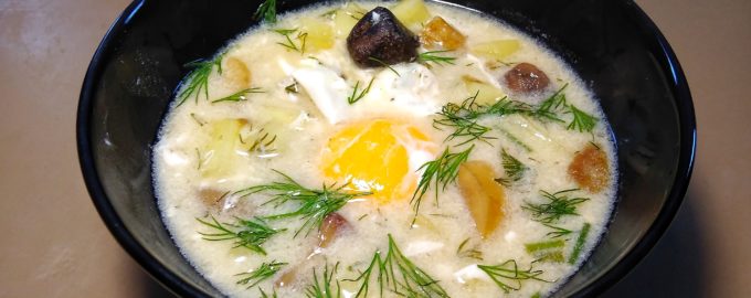 Суп с грибами и яйцами - Южночешская кулайда