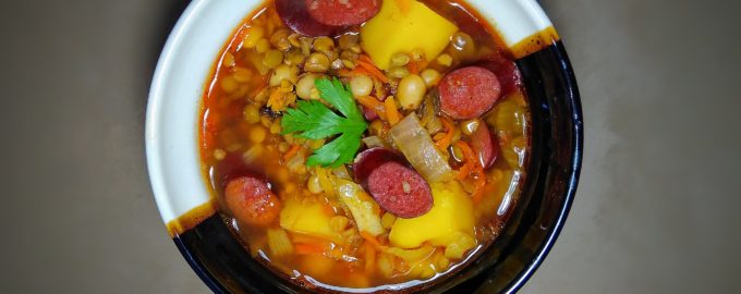Бобовый суп с колбасками - Тосканский
